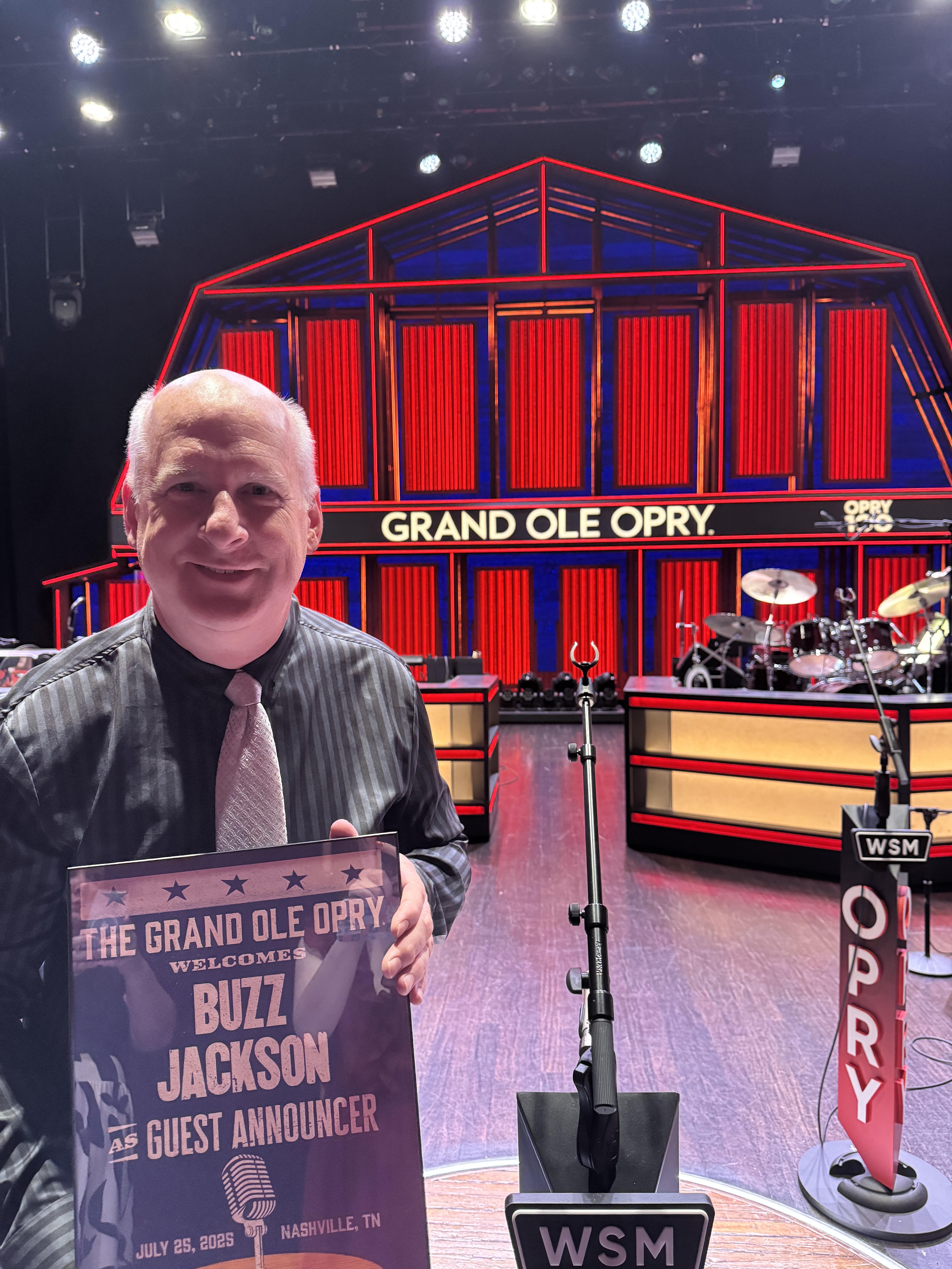 Buzz Jackson on stage at the Grand Ole Opry