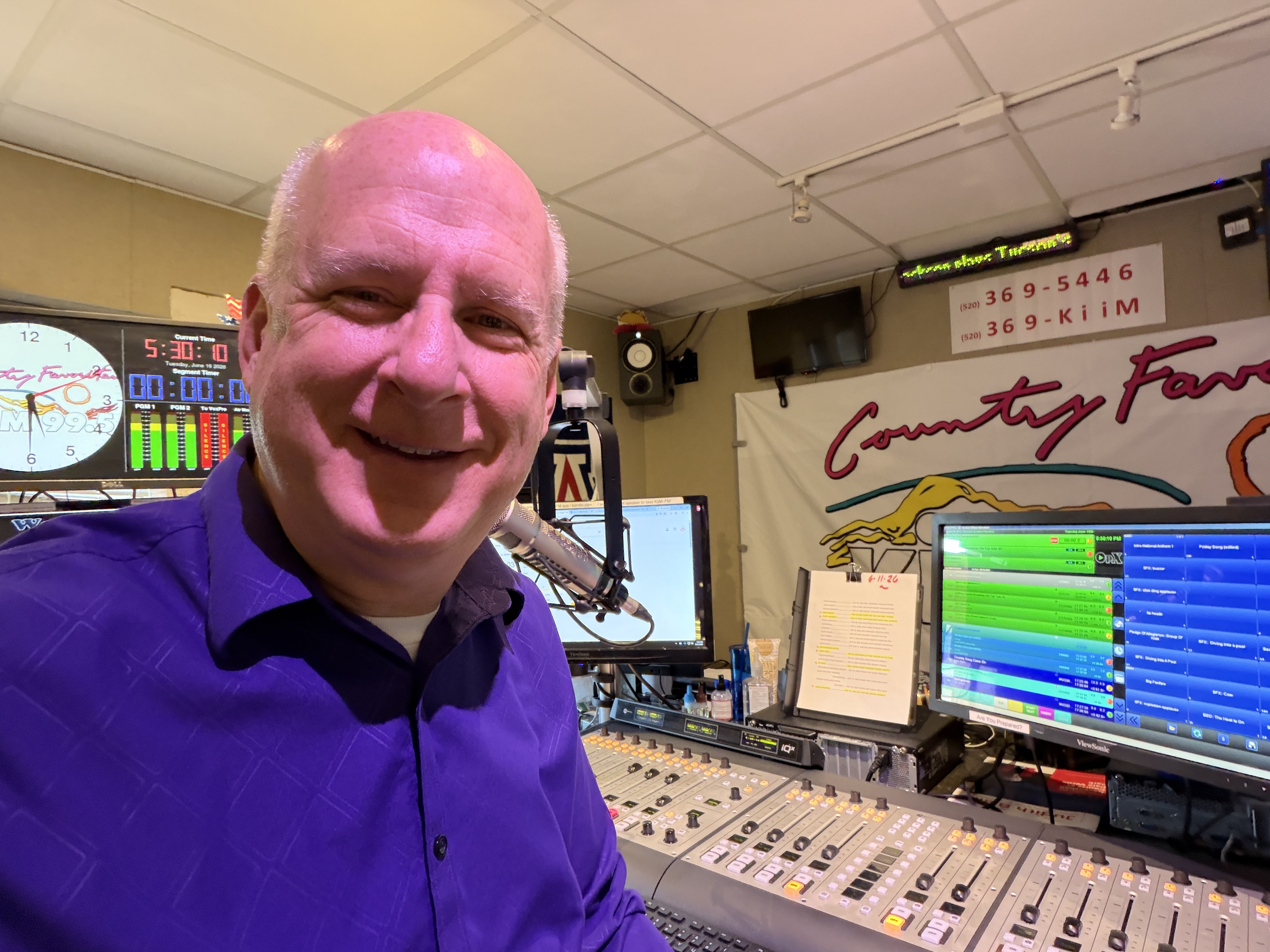 Buzz Jackson in the studio at KiiM-FM 99.5